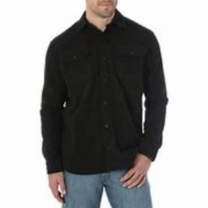 Wrangler Men's Black Fleece Button Up Shirt Jacket Size XL